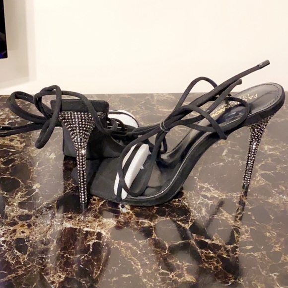 Lace up rhinestone heel 7.5 NIB - Picture 5 of 7